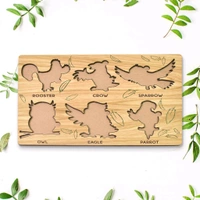 Wooden Puzzle Learning Educational Board of Bird | Different Bird Shape Puzzle Boards and Gift for Toddlers & Kids Puzzle for Early Childhood Development (1 Set / 28×20 Cm)