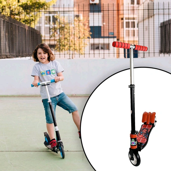 Basic Kids Ride On Leg Push Scooter for Boys and Girls (4 - 8 Years Old Kids) Foldable Scooter Cycle with Height Adjustment for Boys and Girls Multicolor (1 Pc / 3 Wheel) 
