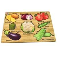 Wooden Puzzle Learning Educational Board of Vegetable | Different Vegetable Shape Puzzle Boards and Gift for Toddlers & Kids Puzzle for Early Childhood Development 