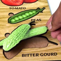 Wooden Puzzle Learning Educational Board of Vegetable | Different Vegetable Shape Puzzle Boards and Gift for Toddlers & Kids Puzzle for Early Childhood Development 