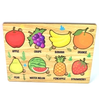 Wooden Puzzle Learning Educational Board of Fruits | Different Fruits Shape Puzzle Boards and Gift for Toddlers & Kids Puzzle for Early Childhood Development