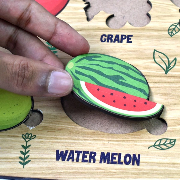 Wooden Puzzle Learning Educational Board of Fruits | Different Fruits Shape Puzzle Boards and Gift for Toddlers & Kids Puzzle for Early Childhood Development