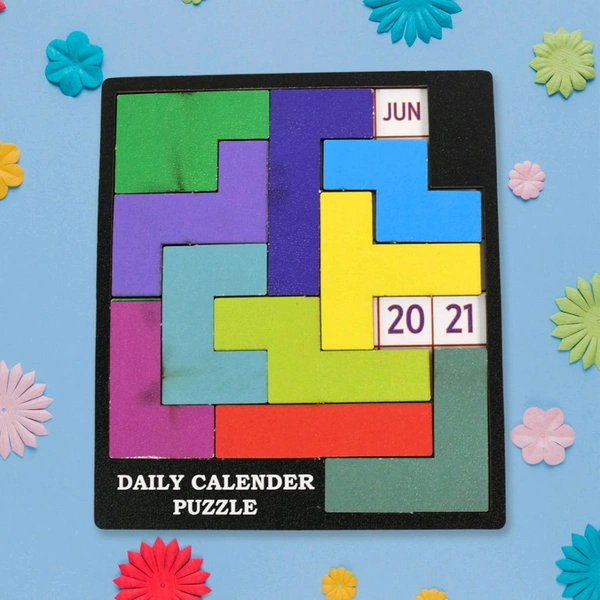 Wooden Daily Calendar Puzzle | A-Puzzle-A-Day | Wooden Challenging Puzzle for Kids & Adults for Every Day Every Year Fit for Office Home Decor School Desktop Coffee Table Gift for Children