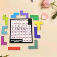 Wooden Daily Calendar Puzzle | A-Puzzle-A-Day | Wooden Challenging Puzzle for Kids & Adults for Every Day Every Year Fit for Office Home Decor School Desktop Coffee Table Gift for Children