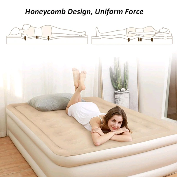 Portable Inflatable Bed Folding Lazy Bed Collapsible Three-layer Airbag Strong Pressure Resistance For Travel Or Home Use, Air Mattress Plush Top Surface Blow Up Bed for Home & Camping (190x100x40 Cm / 1 Pc) - Prepaid Orders Only Accepted!