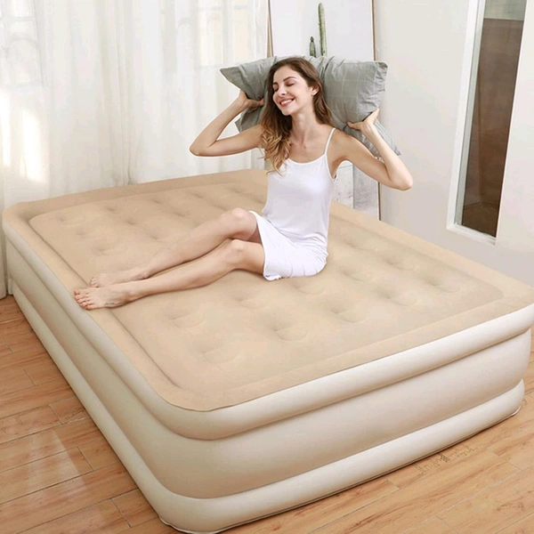 Portable Inflatable Bed Folding Lazy Bed Collapsible Three-layer Airbag Strong Pressure Resistance For Travel Or Home Use, Air Mattress Plush Top Surface Blow Up Bed for Home & Camping (190x100x40 Cm / 1 Pc) - Prepaid Orders Only Accepted!