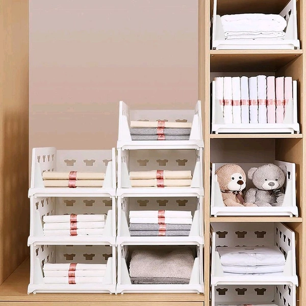 3-Layer Foldable & Stackable Multipurpose Storage Organizer Rack for Kitchen, Closet, Bathroom & Laundry – Tool-Free Assembly