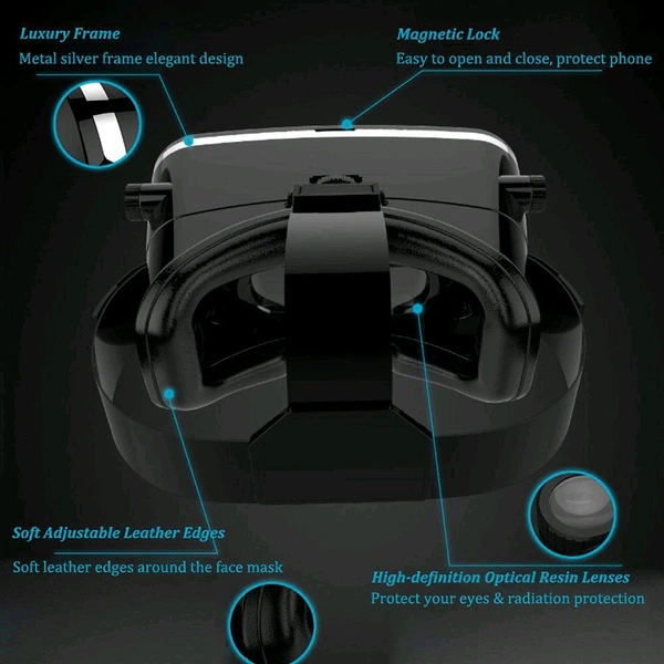 VR Pro Virtual Reality 3D Glasses Headset with Adjustable Lenses & Comfortable Fit – Immersive Experience for Gaming & Movies