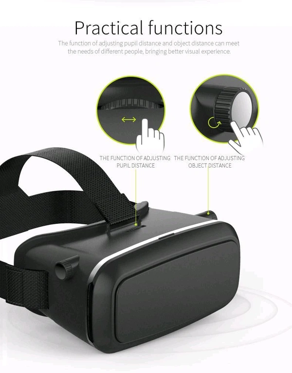 VR Pro Virtual Reality 3D Glasses Headset with Adjustable Lenses & Comfortable Fit – Immersive Experience for Gaming & Movies