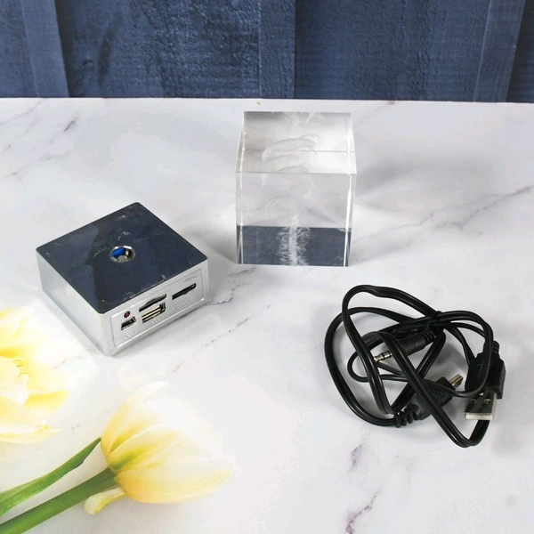 3D Mix Design LED Light Base With Speaker – Stunning Ocean-Inspired Desk Decor Crystal Mix, LED Light Base, USB Charging for Birthday, Wedding Anniversary, Women’s, ular, Gift for Wife, Girlfriend, Husband