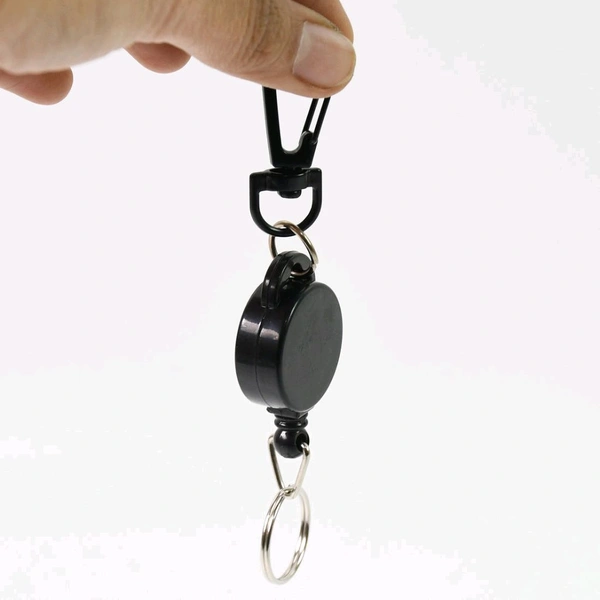 Safety Anti-Lost Retractable Key Chain, Steel Wire for Keys, ID Cards, Badge Holders, Keychains, Outdoor Camping Steel Rope Burglar Keychain Stalker Soft Shell Retractable Key Chain