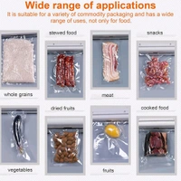 Vacuum Sealer Machine With 10 Pcs Bag, Automatic Hands-Free Air Sealing Machine, Smart 60Kpa Vacuum Sealer with Cutter Food Sealer for Food Preservation Convenient Storage Dry & Moist Food Modes (1 Set)
