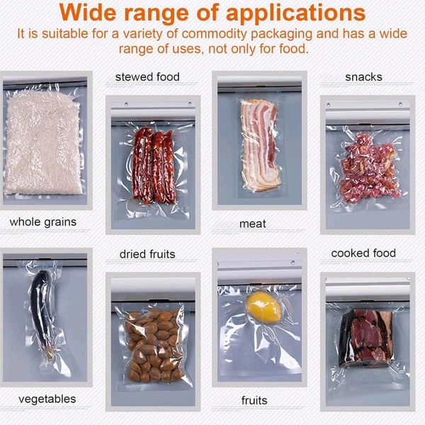Vacuum Sealer Machine With 10 Pcs Bag, Automatic Hands-Free Air Sealing Machine, Smart 60Kpa Vacuum Sealer with Cutter Food Sealer for Food Preservation Convenient Storage Dry & Moist Food Modes (1 Set)
