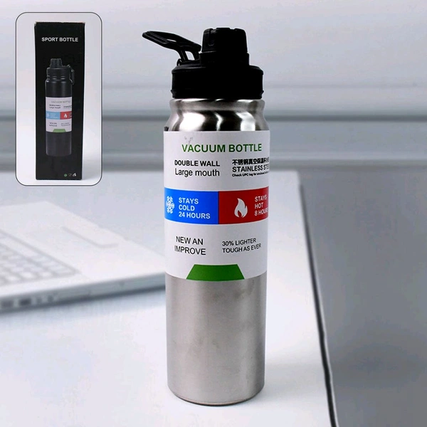 Stainless Steel Double Wall Vacuum-Insulated Drink Water Bottle for Hot & Cold Drinks, Perfect for Senior, Elderly and Patient Reusable (800 ML)