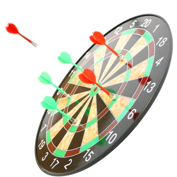 Indoor and Outdoor Magnetic Score Dartboard Kit with 6 Soft Darts (17 Inch)