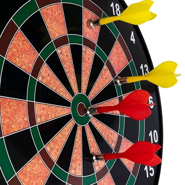 Indoor and Outdoor Magnetic Score Dartboard Kit with 6 Soft Darts (17 Inch)