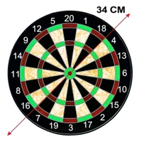 Indoor and Outdoor Magnetic Score Dartboard Kit with 6 Soft Darts (17 Inch)