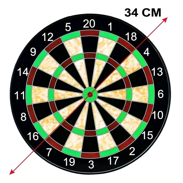 Indoor and Outdoor Magnetic Score Dartboard Kit with 6 Soft Darts (17 Inch)