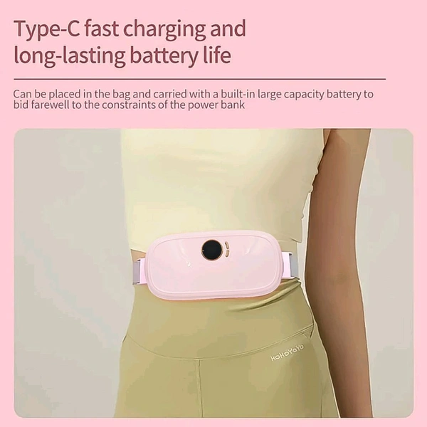 Rechargeable Smart Warm Palace Belt With Heating and vibrating Relieve Period Cramp Pain Menstrual Waist Belt for Cramp Period Care (1 Pc)