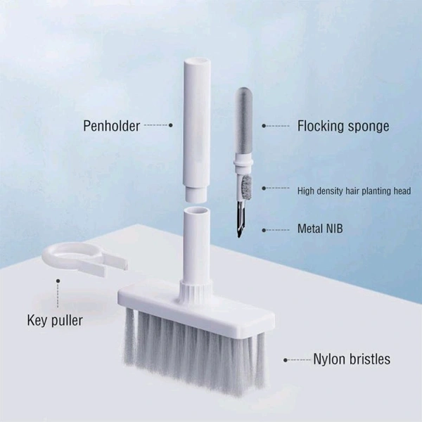 5 in 1 Multi-Function Soft Dust Clean Bush for Computer Cleaning, with Corner Gap Duster Keycap Puller Remover for Gamer Pc