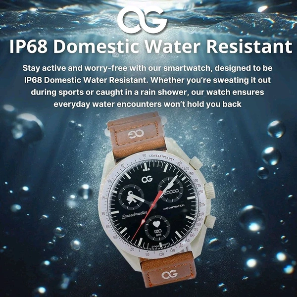 OriGen SpaceX Smart Watch for Men & Women, 1.28 Round dial AmoLed Display, AI Voice Assistant, 15 Days Battery On Standby, IP68 Water Resistant, BT Calling - 1 Month Cybzone Warranty, Mercury-Brown