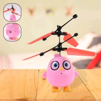 Flying Bird RC Toy with LED & Remote Control – Pink Owl Design (1 Set)