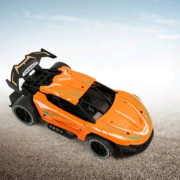 High-Speed RC Supercar with Remote Control – Rechargeable Off-Road Racing Car with Metal Body, LED Lights & Powerful Suspension