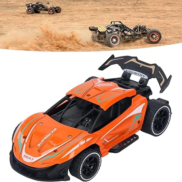 High-Speed RC Supercar with Remote Control – Rechargeable Off-Road Racing Car with Metal Body, LED Lights & Powerful Suspension