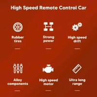 High-Speed RC Supercar with Remote Control – Rechargeable Off-Road Racing Car with Metal Body, LED Lights & Powerful Suspension