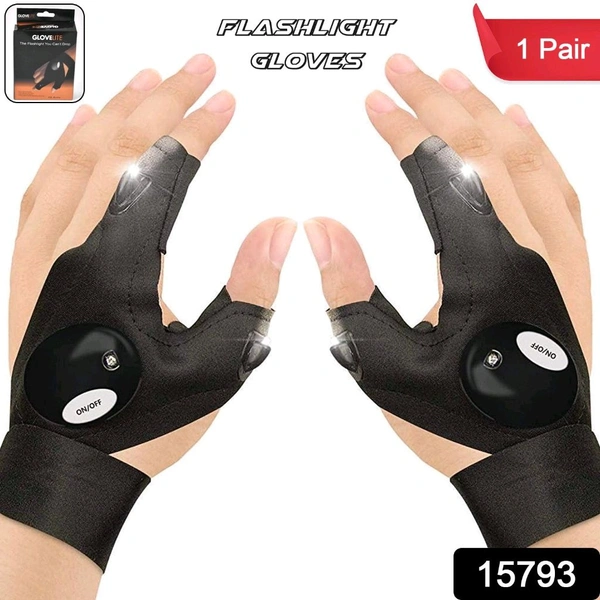 LED Flashlight Gloves Gifts for Men Light Fingerless Outdoor Fishing Gloves Tool Gadgets Gifts for Repairing Working
