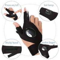 LED Flashlight Gloves Gifts for Men Light Fingerless Outdoor Fishing Gloves Tool Gadgets Gifts for Repairing Working