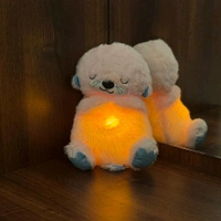 Portable Breathing Teddy Bear Soft Toy Plush Sound Machine, Baby Gift with Music, Lights & Breathing Motion Infant Toys for Newborns, Soft Breathing Stitch Teddy - SRT1