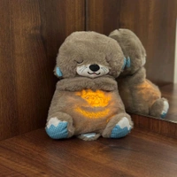 Portable Breathing Teddy Bear Soft Toy Plush Sound Machine, Baby Gift with Music, Lights & Breathing Motion Infant Toys for Newborns, Soft Breathing Stitch Teddy - SRT2
