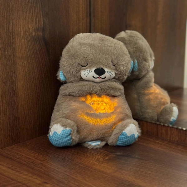 Portable Breathing Teddy Bear Soft Toy Plush Sound Machine, Baby Gift with Music, Lights & Breathing Motion Infant Toys for Newborns, Soft Breathing Stitch Teddy - SRT2