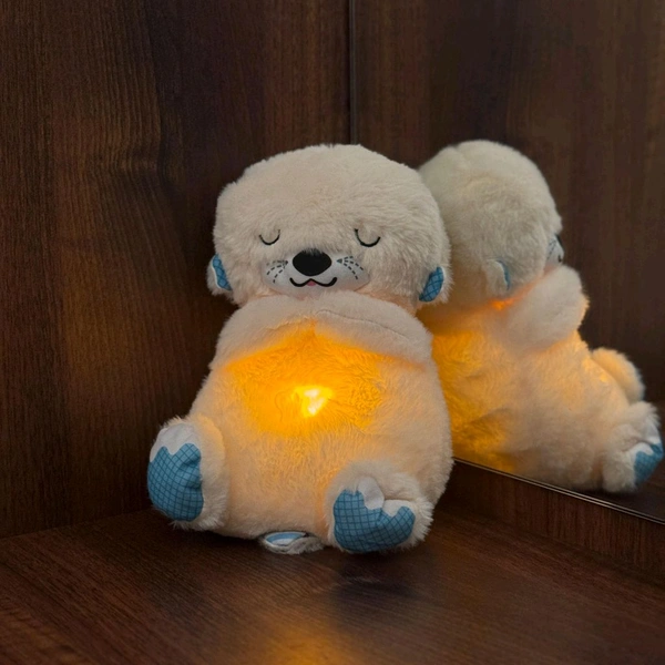 Portable Breathing Teddy Bear Soft Toy Plush Sound Machine, Baby Gift with Music, Lights & Breathing Motion Infant Toys for Newborns, Soft Breathing Stitch Teddy - SRT3