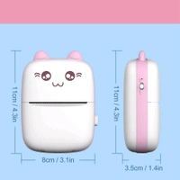 Pocket Mini Printer, Mobile Phone Bluetooth Connection Wireless Mini Thermal Printer with Android or iOS APP for Pictures, Portable Smart Printer, Contains 1 Rolls Thermal Paper, with Fast Paper Output for Photo Image - With 3 Extra Thermal Paper