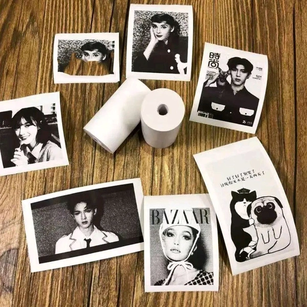 Pocket Mini Printer, Mobile Phone Bluetooth Connection Wireless Mini Thermal Printer with Android or iOS APP for Pictures, Portable Smart Printer, Contains 1 Rolls Thermal Paper, with Fast Paper Output for Photo Image - With 3 Extra Thermal Paper