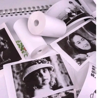 Pocket Mini Printer, Mobile Phone Bluetooth Connection Wireless Mini Thermal Printer with Android or iOS APP for Pictures, Portable Smart Printer, Contains 1 Rolls Thermal Paper, with Fast Paper Output for Photo Image - With 3 Extra Thermal Paper