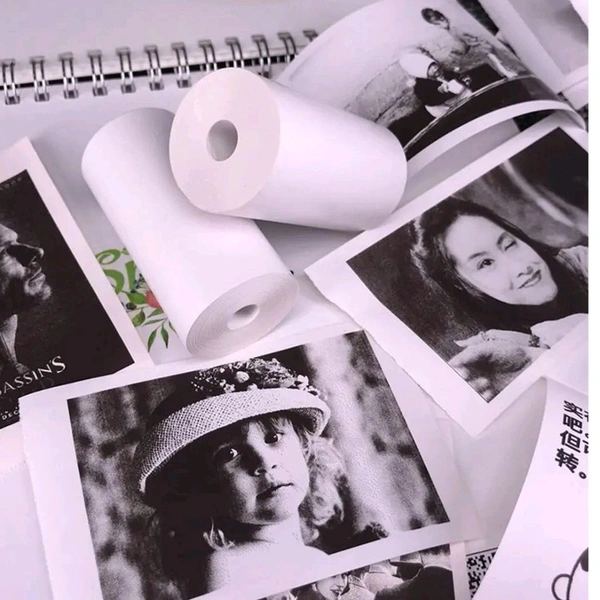 Pocket Mini Printer, Mobile Phone Bluetooth Connection Wireless Mini Thermal Printer with Android or iOS APP for Pictures, Portable Smart Printer, Contains 1 Rolls Thermal Paper, with Fast Paper Output for Photo Image - With 3 Extra Thermal Paper