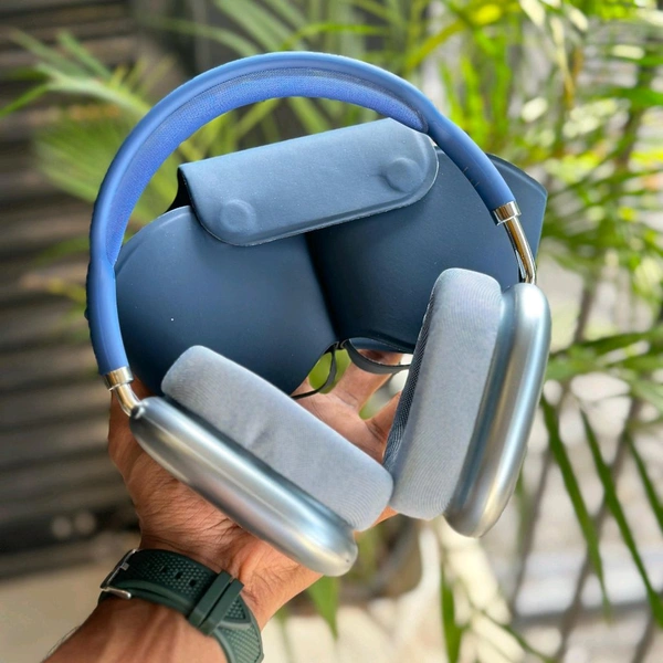 Headphones Max ANC with Magnetic Case & Removable Cushions – Premium Imported Edition - Blue, 1 Month Cybzone Warranty