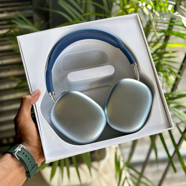Headphones Max ANC with Magnetic Case & Removable Cushions – Premium Imported Edition - Blue, 1 Month Cybzone Warranty