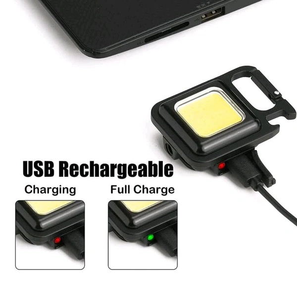 Mini Rechargeable Keychain Flashlight – Compact Power with 4 Light Modes