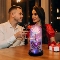 LED Light-Up Eternal Rose with Butterfly in Transparent Dome – Romantic Decorative Glass Dome Flower with Fairy Lights – Ideal Gift for Valentine’s Day, Anniversaries & Home Décor 3 AAA Battery Operated