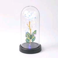 LED Light-Up Eternal Rose with Butterfly in Transparent Dome – Romantic Decorative Glass Dome Flower with Fairy Lights – Ideal Gift for Valentine’s Day, Anniversaries & Home Décor 3 AAA Battery Operated