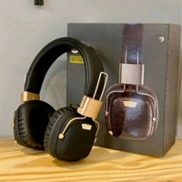 Wireless Headphones, HD Stereo Sound Over Ear Headphones with Built-in Microphones, Deep Bass 10 Hours Playtime, Fast Charge BT Headset for Adults, School, Travel - Gold