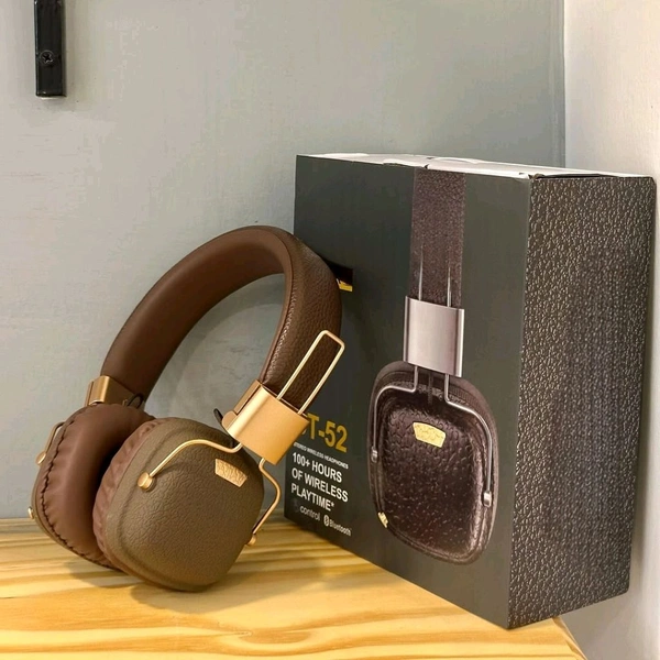 Wireless Headphones, HD Stereo Sound Over Ear Headphones with Built-in Microphones, Deep Bass 10 Hours Playtime, Fast Charge BT Headset for Adults, School, Travel - Brown