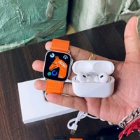 Trending Combo Offer | Series Smartwatch, Wireless Buds, 4 Straps, Cable Protector, Silicone Buds Case
