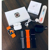 Trending Combo Offer | Series Smartwatch, Wireless Buds, 4 Straps, Cable Protector, Silicone Buds Case