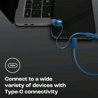 (Original) JBL Tune 310 Wired in-Ear Type C Headphones, Hi-Res Audio with Digital-to-Analog Converter, 3-Button EQ Preset Remote with Microphone, Tangle-Free Flat Cable, Compatible with USB-C Devices (Blue) - JBL Brand Warranty