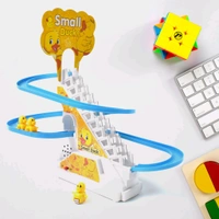Ducks Climb Stairs Toy Roller Coaster, Electric Duck Chasing Race Track Set, Fun Duck Stair Climbing Toy with Flashing Lights Music and 3 Ducks, Small Ducks Climbing Toys